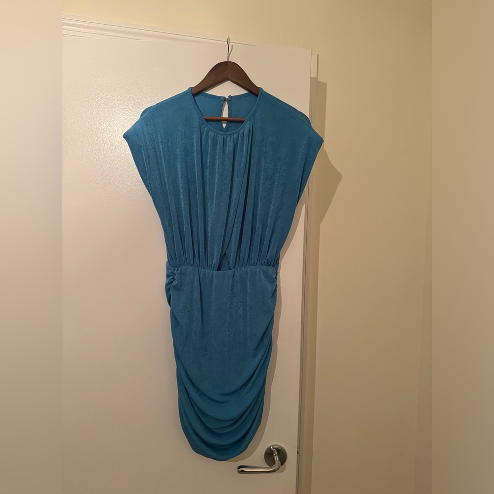 Blue, stretchy dress